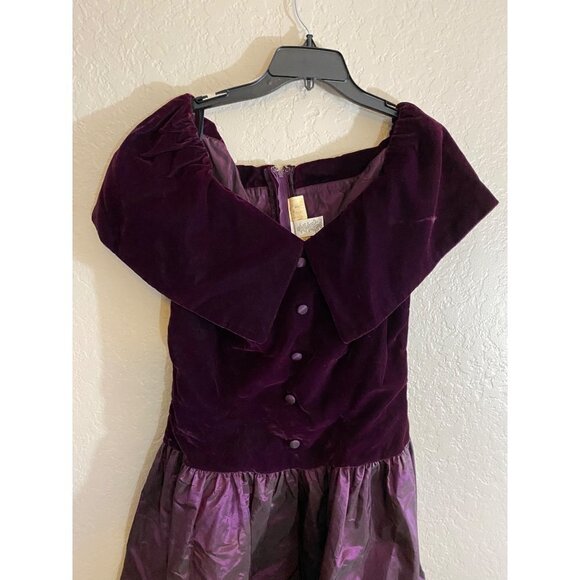 Vintage Renesciance Alfred Angelo Purple Velvet Dress - 13/14 - Picture 16 of 16